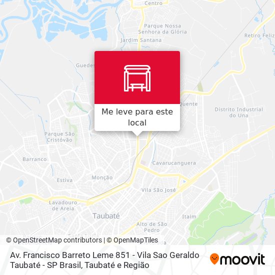 Av. Francisco Barreto Leme 851 - Vila Sao Geraldo Taubaté - SP Brasil mapa