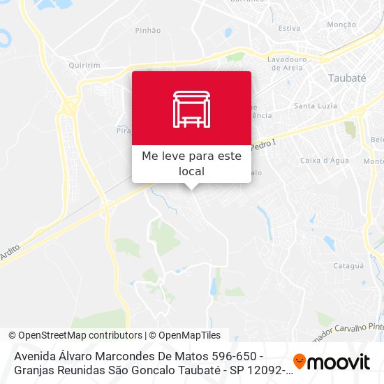 Avenida Álvaro Marcondes De Matos 596-650 - Granjas Reunidas São Goncalo Taubaté - SP 12092-500 Brasil mapa