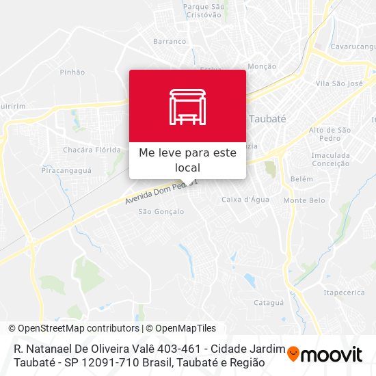 R. Natanael De Oliveira Valê 403-461 - Cidade Jardim Taubaté - SP 12091-710 Brasil mapa