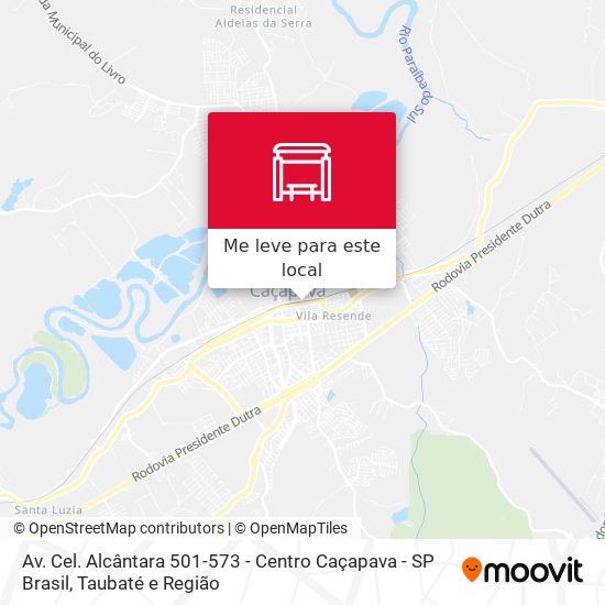 Av. Cel. Alcântara 501-573 - Centro Caçapava - SP Brasil mapa
