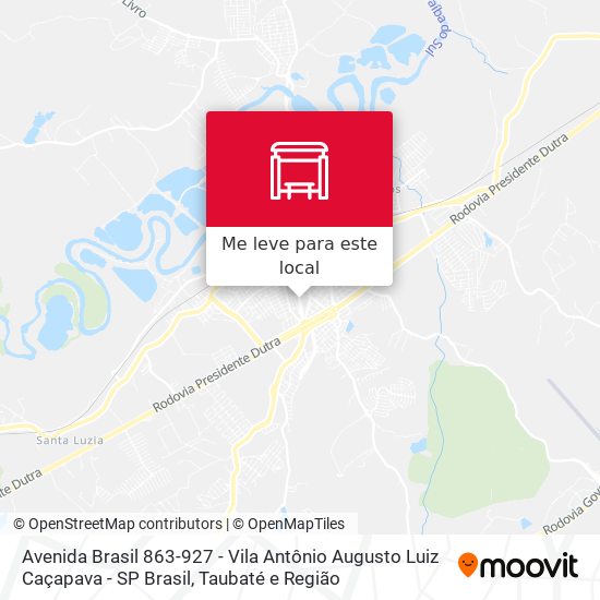 Avenida Brasil 863-927 - Vila Antônio Augusto Luiz Caçapava - SP Brasil mapa