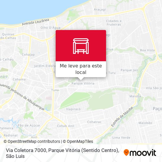Via Coletora 7000, Parque Vitória (Sentido Centro) mapa