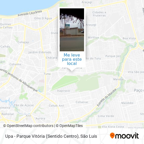 Upa - Parque Vitória (Sentido Centro) mapa