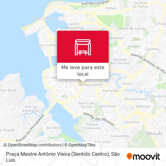 Praça Mestre Antônio Vieira (Sentido Centro) mapa