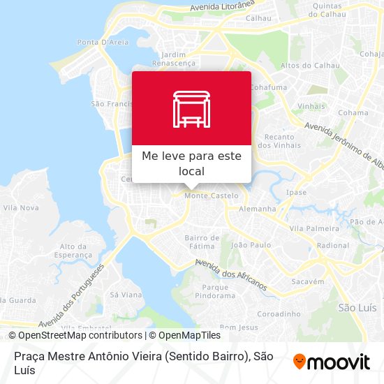 Praça Mestre Antônio Vieira (Sentido Bairro) mapa