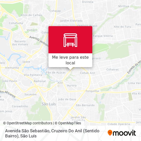 Avenida São Sebastião, Cruzeiro Do Anil (Sentido Bairro) mapa