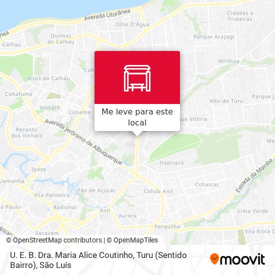 U. E. B. Dra. Maria Alice Coutinho, Turu (Sentido Bairro) mapa