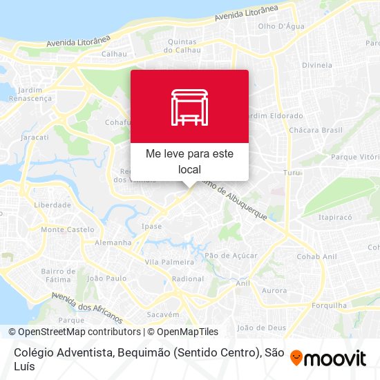 Colégio Adventista, Bequimão (Sentido Centro) mapa