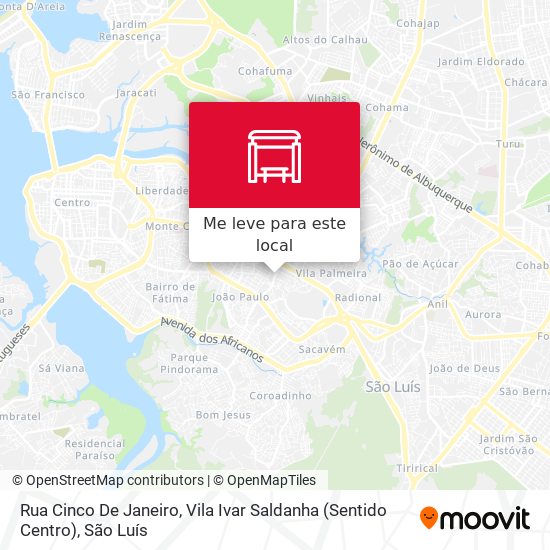 Rua Cinco De Janeiro, Vila Ivar Saldanha (Sentido Centro) mapa