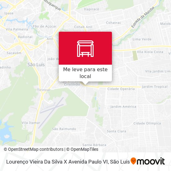 Lourenço Vieira Da Silva X Avenida Paulo VI mapa