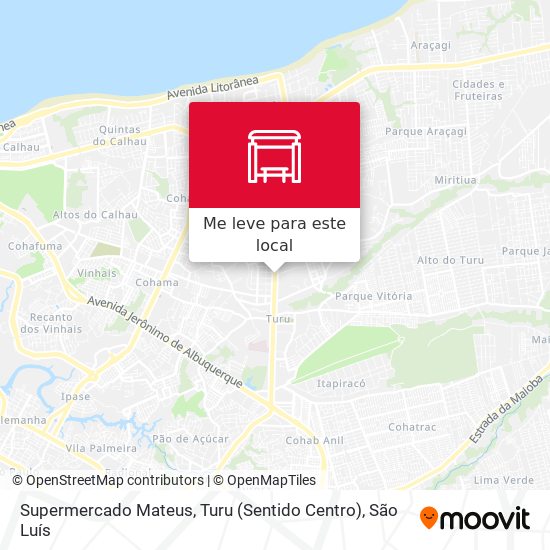 Supermercado Mateus, Turu (Sentido Centro) mapa