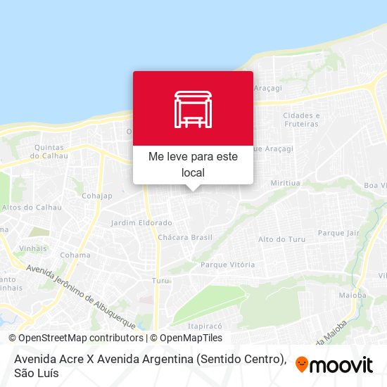 Avenida Acre X Avenida Argentina (Sentido Centro) mapa