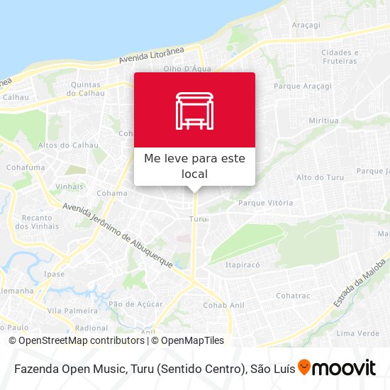 Fazenda Open Music, Turu (Sentido Centro) mapa