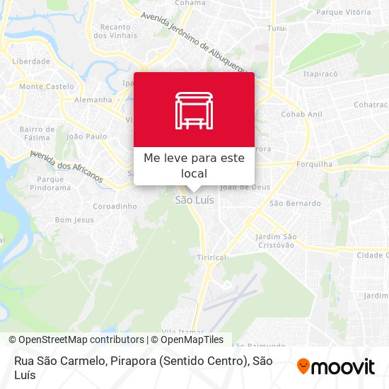 Rua São Carmelo, Pirapora (Sentido Centro) mapa