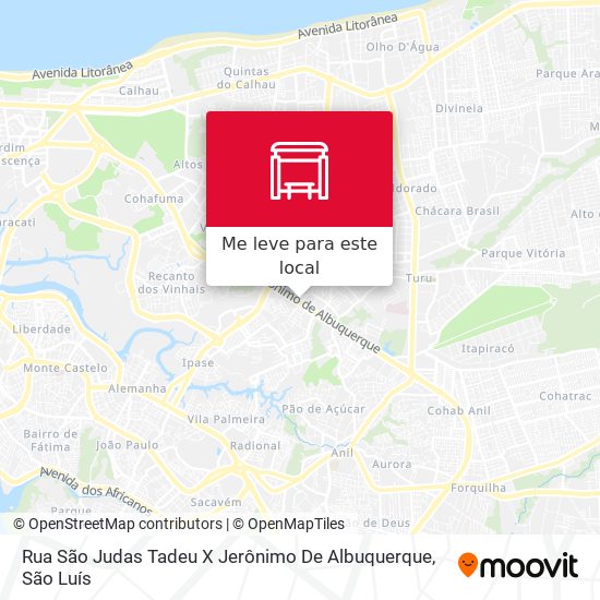 Rua São Judas Tadeu X Jerônimo De Albuquerque mapa
