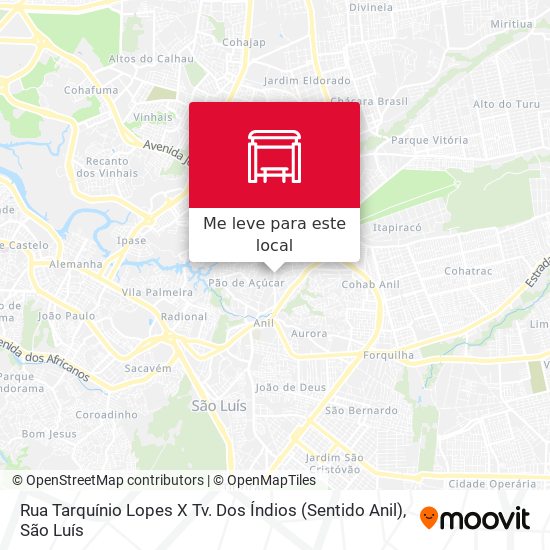 Rua Tarquínio Lopes X Tv. Dos Índios (Sentido Anil) mapa