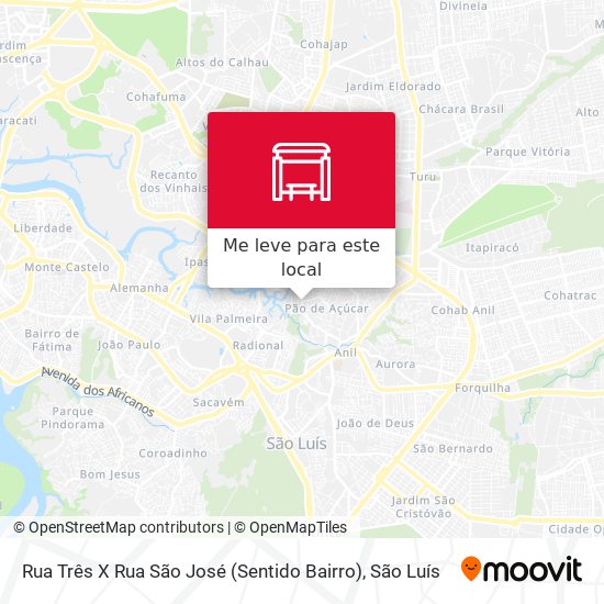 Rua Três X Rua São José (Sentido Bairro) mapa