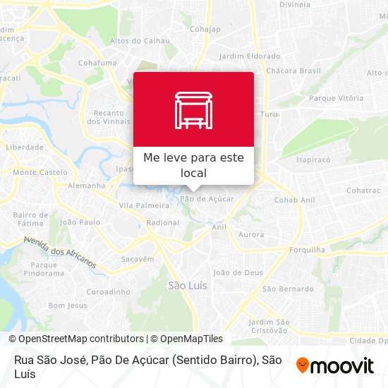 Rua São José, Pão De Açúcar (Sentido Bairro) mapa