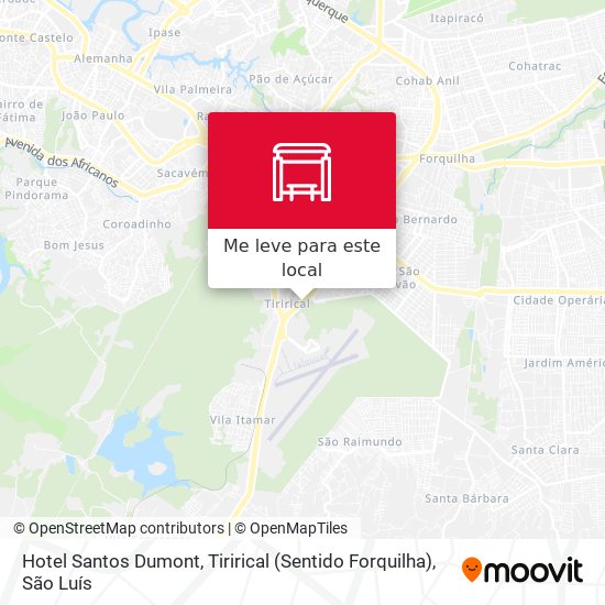 Hotel Santos Dumont, Tirirical (Sentido Forquilha) mapa