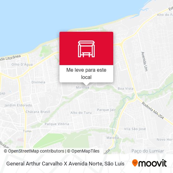 General Arthur Carvalho X Avenida Norte mapa