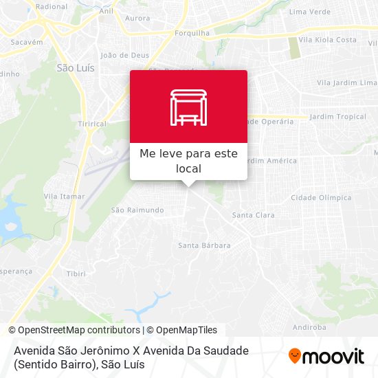 Avenida São Jerônimo X Avenida Da Saudade (Sentido Bairro) mapa