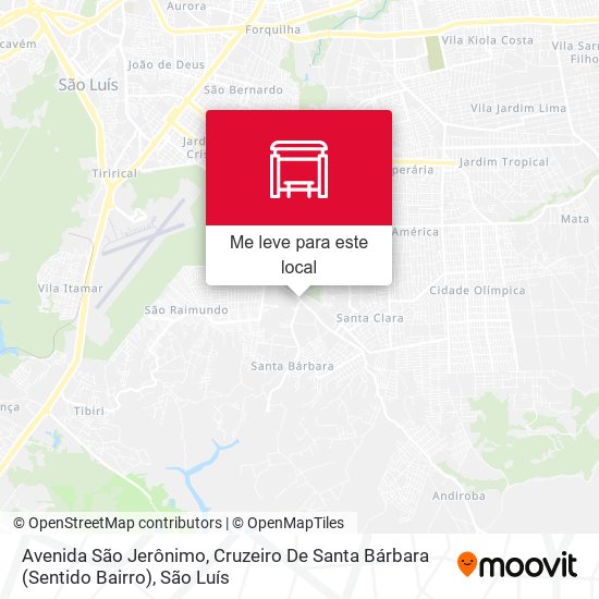 Avenida São Jerônimo, Cruzeiro De Santa Bárbara (Sentido Bairro) mapa