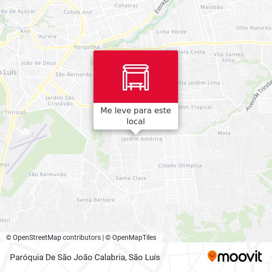 Paróquia De São João Calabria mapa