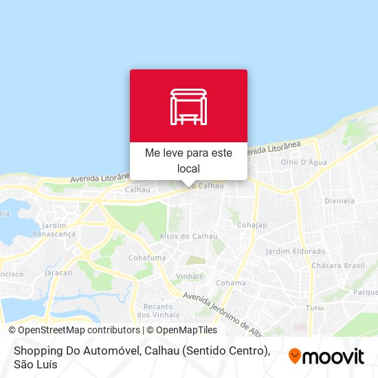 Shopping Do Automóvel, Calhau (Sentido Centro) mapa