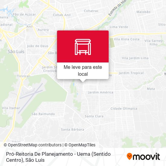 Pró-Reitoria De Planejamento - Uema (Sentido Centro) mapa