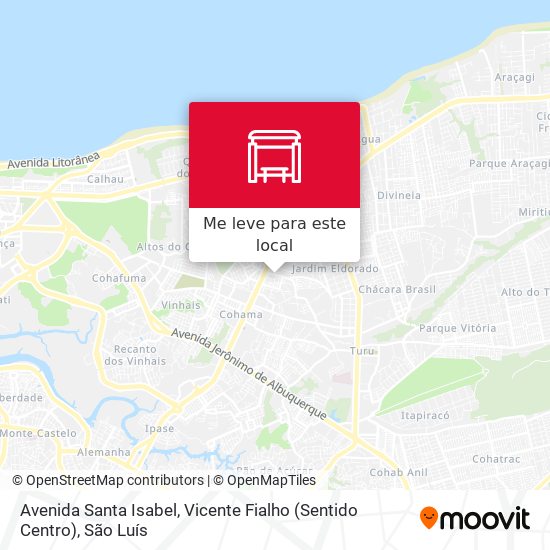 Avenida Santa Isabel, Vicente Fialho (Sentido Centro) mapa