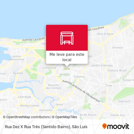Rua Dez X Rua Três (Sentido Bairro) mapa
