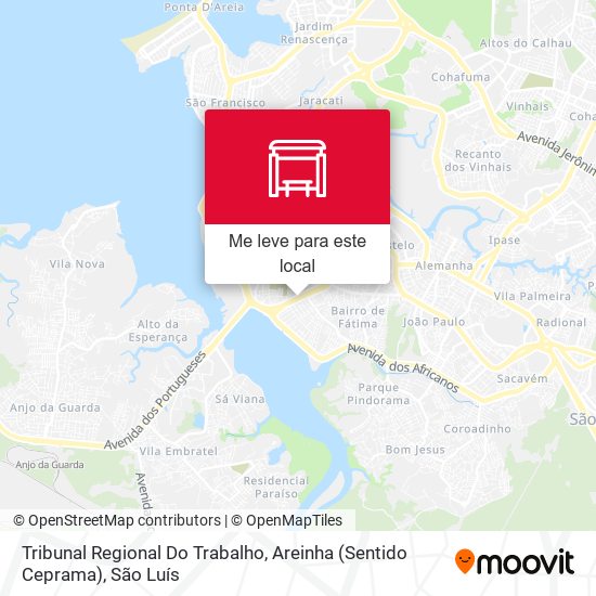 Tribunal Regional Do Trabalho, Areinha (Sentido Ceprama) mapa