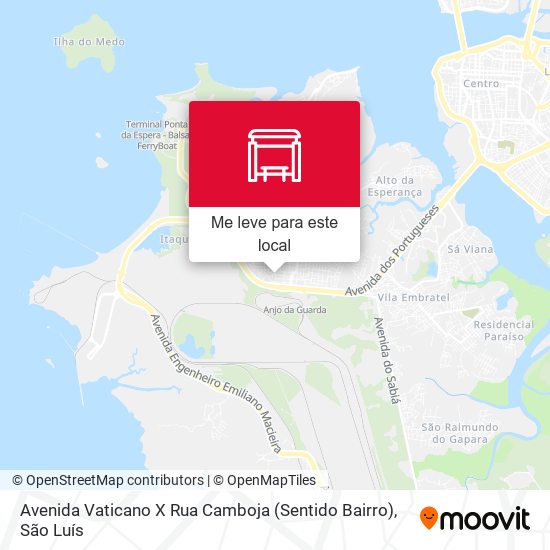 Avenida Vaticano X Rua Camboja (Sentido Bairro) mapa
