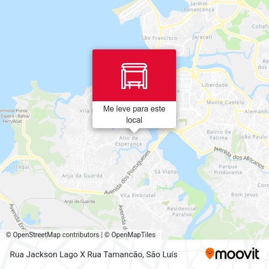 Rua Jackson Lago X Rua Tamancão mapa