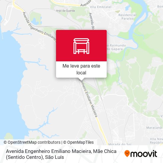 Avenida Engenheiro Emiliano Macieira, Mãe Chica (Sentido Centro) mapa