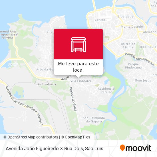 Avenida João Figueiredo X Rua Dois mapa