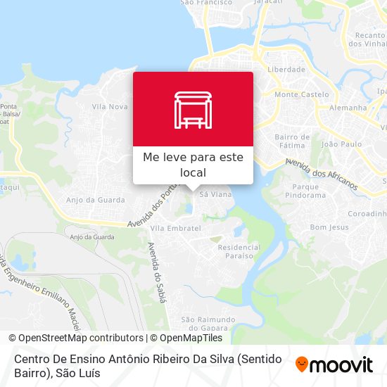 Centro De Ensino Antônio Ribeiro Da Silva (Sentido Bairro) mapa