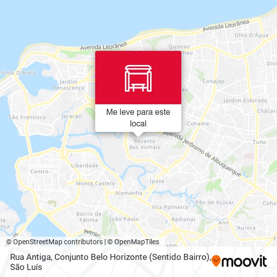 Rua Antiga, Conjunto Belo Horizonte (Sentido Bairro) mapa