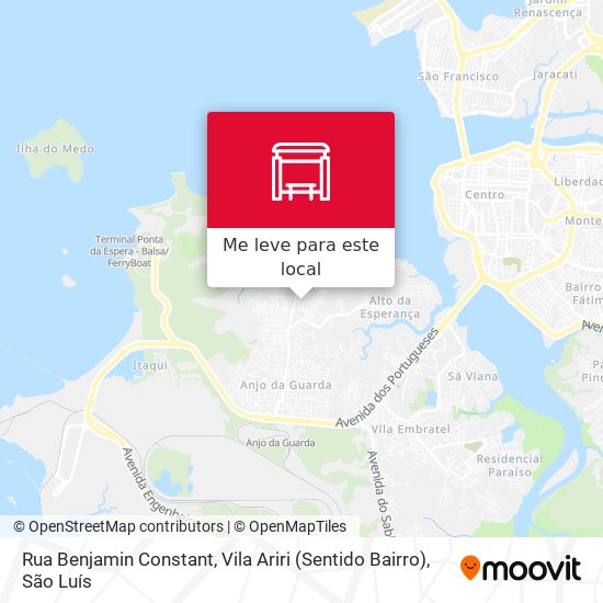 Rua Benjamin Constant, Vila Ariri (Sentido Bairro) mapa