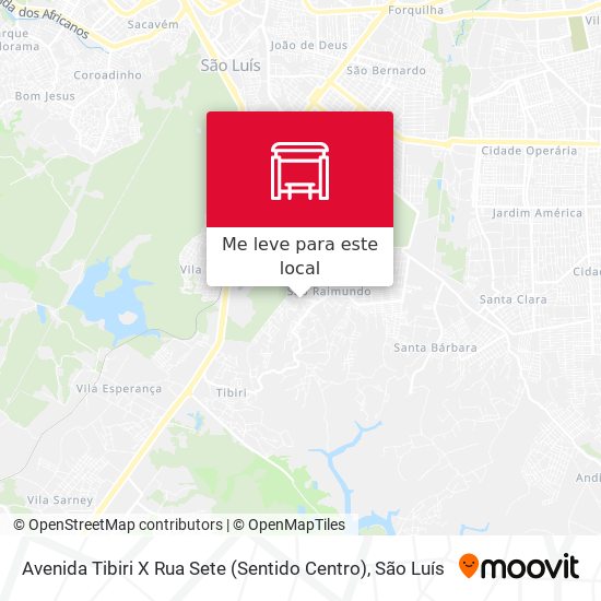 Avenida Tibiri X Rua Sete (Sentido Centro) mapa