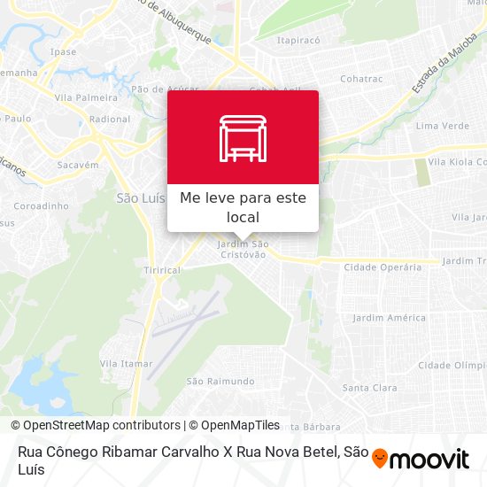 Rua Cônego Ribamar Carvalho X Rua Nova Betel mapa