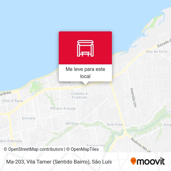 Ma-203, Vila Tamer (Sentido Bairro) mapa