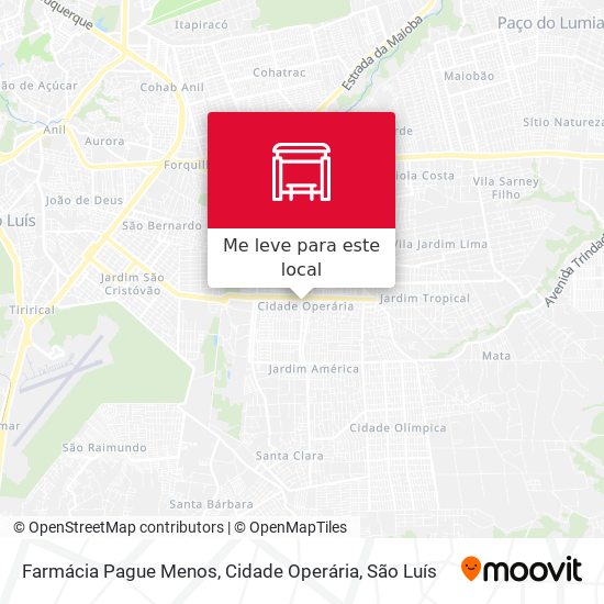 Farmácia Pague Menos, Cidade Operária mapa