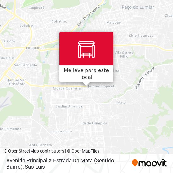 Avenida Principal X Estrada Da Mata (Sentido Bairro) mapa