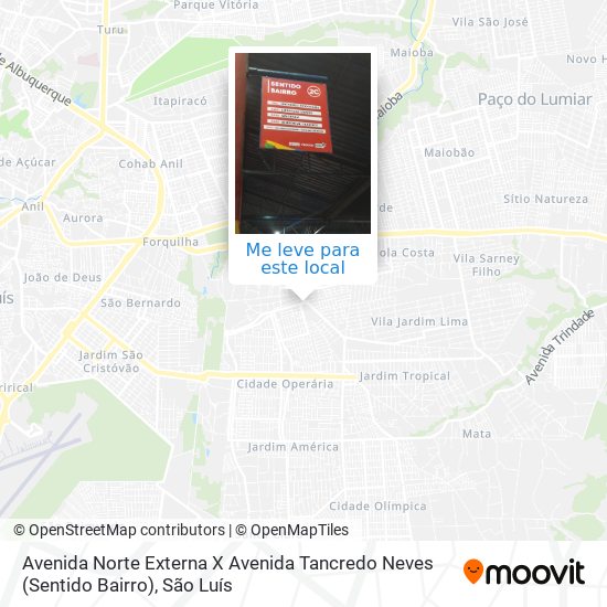 Avenida Norte Externa X Avenida Tancredo Neves (Sentido Bairro) mapa