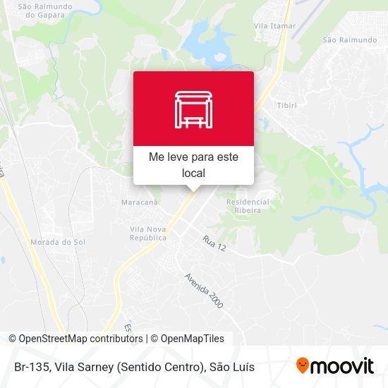 Br-135, Vila Sarney (Sentido Centro) mapa