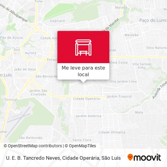 U. E. B. Tancredo Neves, Cidade Operária mapa