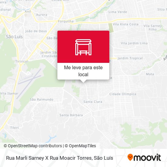 Rua Marli Sarney X Rua Moacir Torres mapa