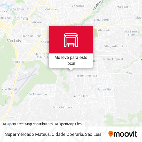 Supermercado Mateus, Cidade Operária mapa