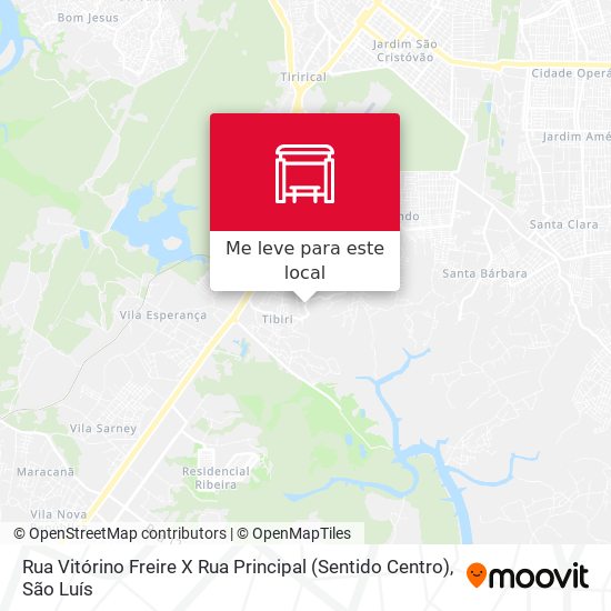Rua Vitórino Freire X Rua Principal (Sentido Centro) mapa